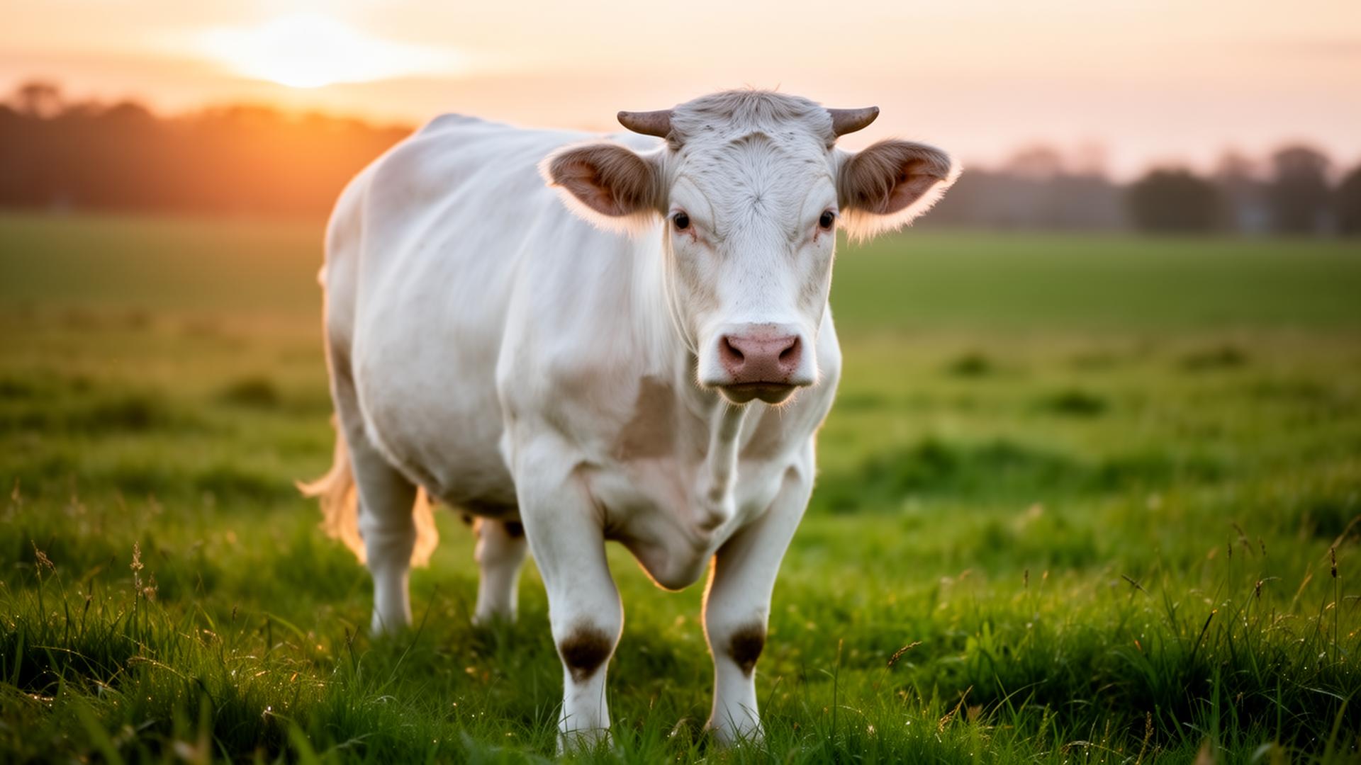 Vache Charolaise dans un pré